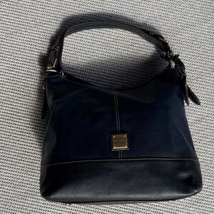 Dooney & Bourke Blue with Black Leather Shoulder Bag